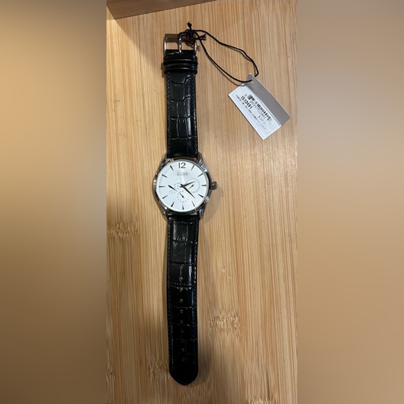 Boss Watch With 40mm Silver Chronograph Face & Black Leather Band - Picture 3 of 5